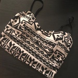 Small Black/White Aztec print crop top